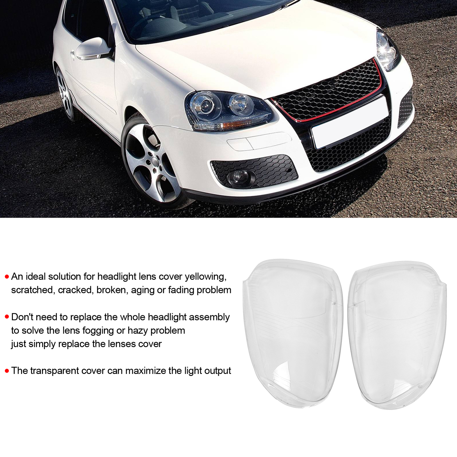 For 05-10 VW Jetta (w/o Fog Light) Front Fog Lamp Cover Grille Assembly - Foto 7