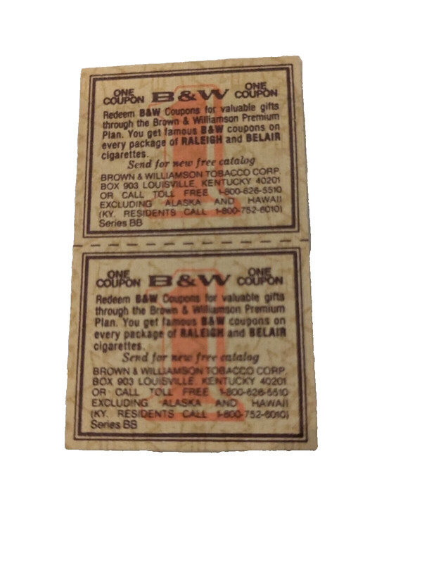 200 Vintage Brown & Williamson B&W Tobacco Catalog Coupons Raleigh Belair