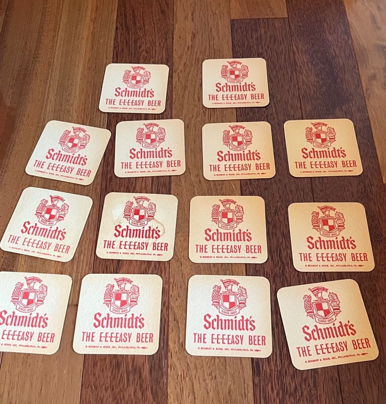 Vintage Lot Of 14 Schmidt’s The Easy Beer Coasters