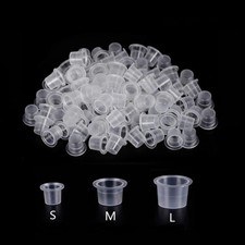 100Pcs Tattoo Makeup Pigment Ink Caps Cups Large Medium Small Size