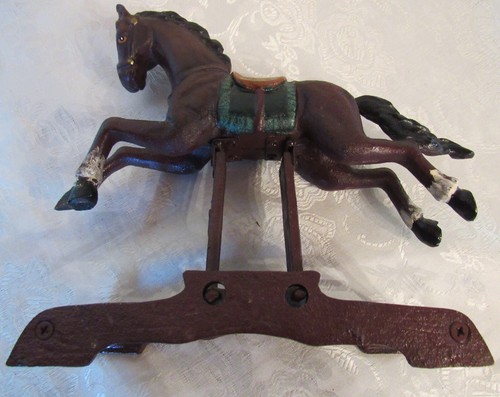 Vintage Gusseisen Sammler Spielzeug Schaukelpferd Figur - Bild 16 von 18