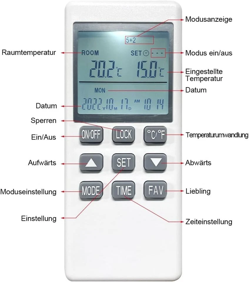 Steckdosen Thermostat für Heizungen Steckerthermostat Programmierbar Timer - Bild 4 von 4