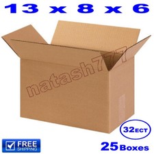 25 - 13x8x6 Cardboard Boxes Mailing Packing Shipping Moving Corrugated Carton