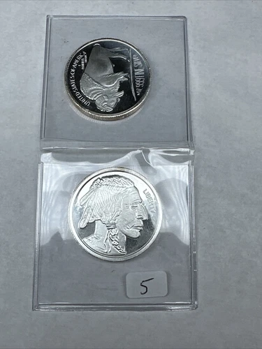 (2) Buffalo 1/2 oz .999 Silver Round PROOF 5