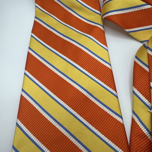 Brooks Brothers Cravatta Uomo Seta Giallo Anf Arancione Rigato - Foto 3 di 21