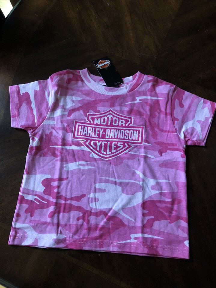 HarleyDavidson Pink camo girls TShirt Size 4 Naples Florida NWT eBay