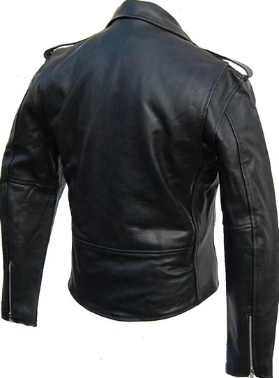 LEDERJACKE ROCKABILLY CHOPPER BIKER LEDER JACKE ROCKER PUNK - ECHTES RINDSLEDER - Bild 2 von 2