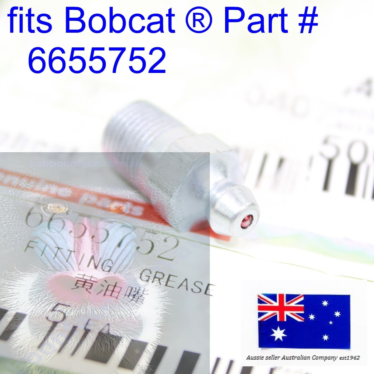 fits Bobcat Track Tensioner Grease Nipple Screw 6655752 322 323