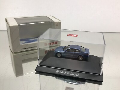 HERPA PRIVATE COLLECTION 101332 BMW E46 M3 COUPE - BLUE 1:87- GOOD IN BOX - 306