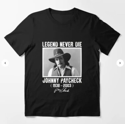 Vtg Johnny Paycheck Legend Never Die T-Shirt Unisex Short Sleeve  KK1130