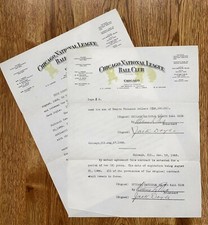 1923 CUBS Contract, SIGNED: Jack Doyle (D.1959) w William Veeck (D.1933), TWICE!