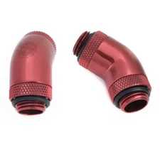 Bitspower Deep Blood Red 45-Degree With Dual Male Rotary G1/4" Extender 