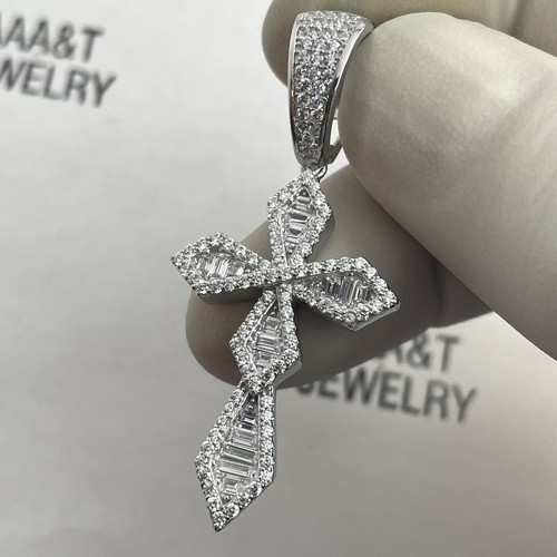 925 Solid Sterling Silver Cubic Zirconia Cross Pendant | eBay