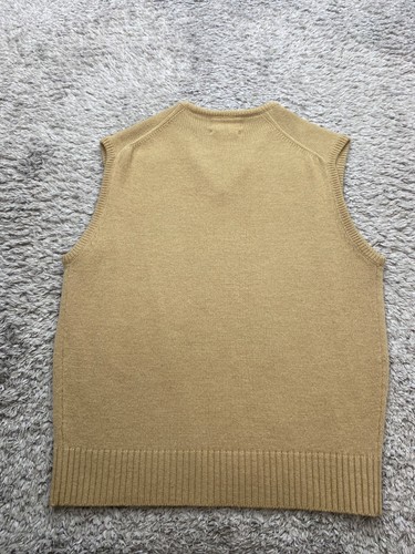 Vtg 417 Van Heusen Sweater Mens Medium Brown Wool Fully Fashioned V Neck Vest - Picture 2 of 8