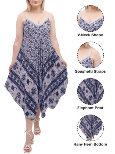 Maxi vestido de verano italiano con tirantes estampado de playa con cuello en V sin mangas para mujer - Imagen 22 de 253