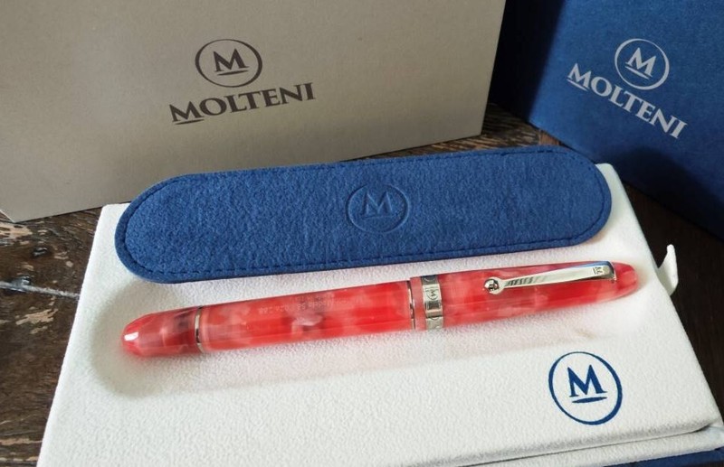 MOLTENI PEN M58 AUTUMN  LT ED OF 188 FOUNTAIN PEN PISTON JOWO NIB INK WINDOW