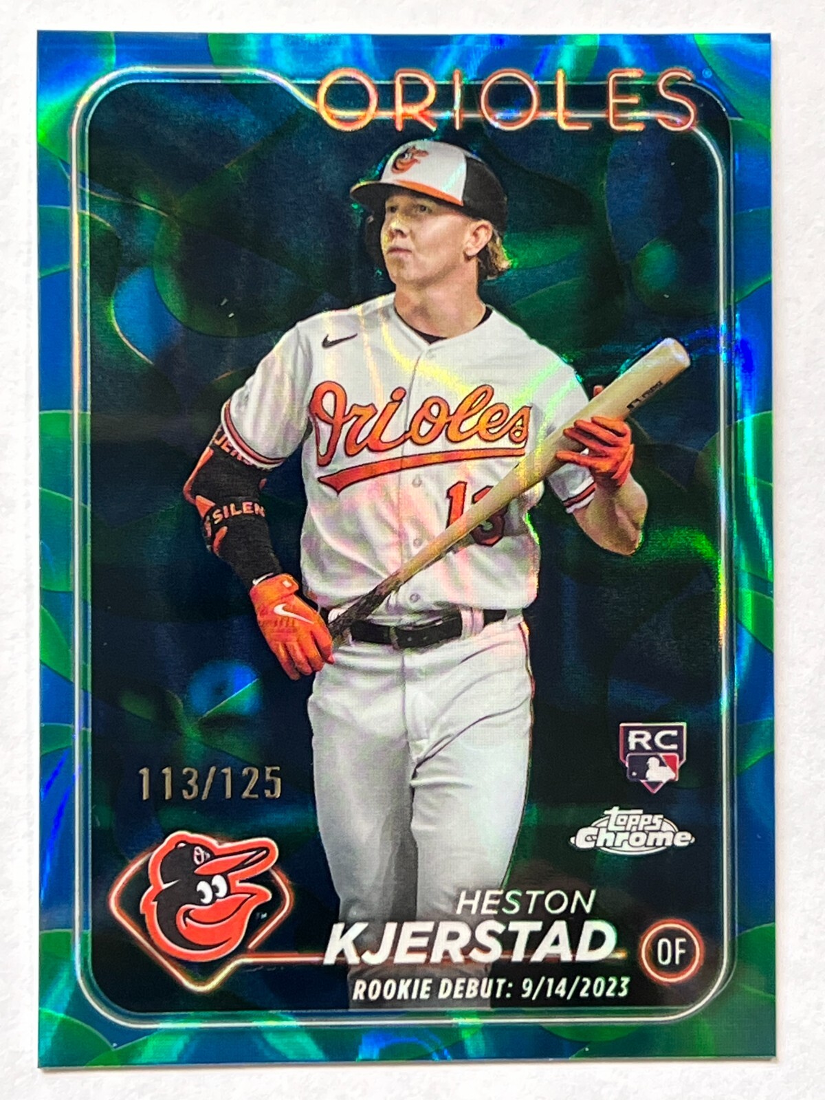 🔥2024 Topps Chrome Update Blue Green Lava Lamp /125 USC120 Heston Kjerstad RC🔥