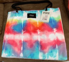 PINK VS PACKABLE TOWEL 28 X 58 TIE DYE CARRYALL BAG SUPER CUTE