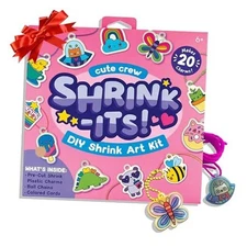  28 PC DIY Shrinking Art Kit for Kids, 20 Plastic Pre Cut Cute Crew Charms