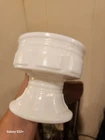 Vintage Milk Glass Pillar Candle Holder Planter 4.5" Tall 4.5" Diameter