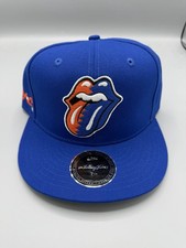 Rolling Stones NYC Fitted Hat Blue Orange Tongue Logo Lids Cap New
