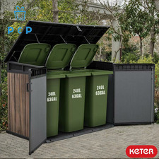 Keter Rosewood Horizon 6Ft 3" X 3Ft 7" (1.9 X 1.1M) Horizontal 2,020 Litre Stora
