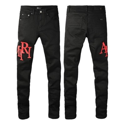 AMIRIS Jeans men Fashion brands Patch Repair Low Rise Skinny Denim pants