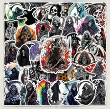 10pcs Grim Reaper Halloween Stickers-Scrapbooking, Journal, DIY Crafts