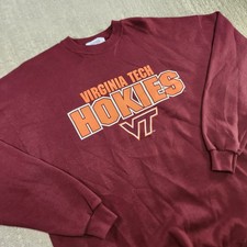 Vintage Virginia Tech Hokies Sweatshirt Men XXL USA Made 90s Crewneck Pluma