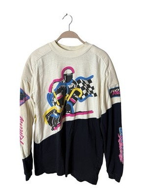 Vintage Skidoo sz Medium long sleeve graphic shirt rotax engine padded shoulder