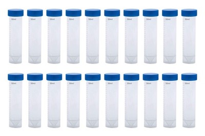 20 Pack 50ml Blue Test Tube Plastic Centrifuge Tubes for Laboratory Chemi...