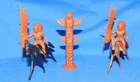 MARX FORT APACHE PLAYSET REISSUE INDIANS 2 MOUNTED FIGURES 1 TOTEM