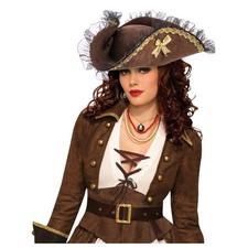 Rubies 272055 Brown Tricorn Pirate Adult Hat - One Size