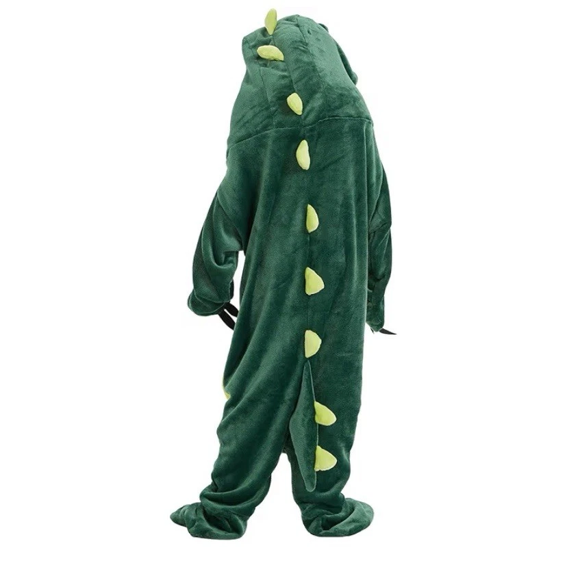 恐龙可穿戴连体帽衫毯超大尺寸适用于 6-8 — 第 3/4 张图片