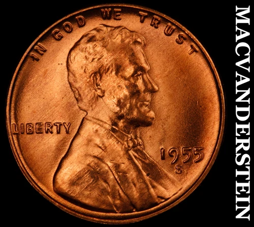 1955-S Lincoln Wheat Cent- Choice Gem Brilliant Uncirculated No Reserve #J1805