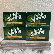 Irish Spring ORIGINAL Soap Lot of 3 Bars 3.7 oz. No Flaxseed Oil NEW SEALED
