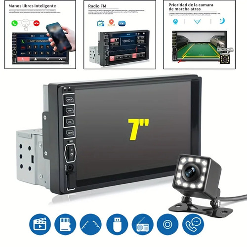 Car MP5 Player 7" Double 2DIN Bluetooth Touch Screen Stereo Radio USB AUX Camera - Picture 8 of 11