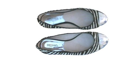 MICHAEL Michael Kors Woman's Paxton Calf Hair Flats Flat Sz 7.0 Zebra 
