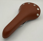 Bicycle Saddle Seat Brown Leather With Rivets 11" VERY NICE Fast Free Shipping!