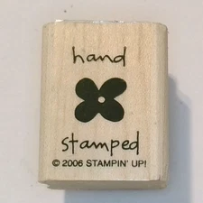Stampin Up! 2006 Hand Stamped wood Mount Rubber Stamp 1 1/4" X 1"