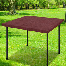 Square Table Cloth, Waterproof Plastic Table Cover for 3FT Tables Elastic Fitt