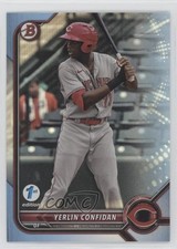 2022 Bowman Draft 1st Edition Sky Blue Foil Yerlin Confidan #BD-199 11b4