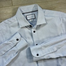 Charles Tyrwhitt Slim Fit Men  s 16/34 White Non-Iron Dot Stretch Texture