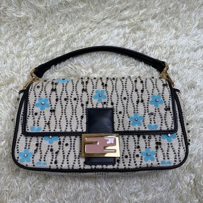 FENDI Mamma Baguette 3Way Zucca Beaded Raffia Bijou Bag Vintage | eBay