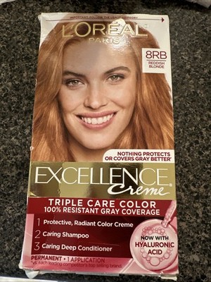 L'Oreal Paris Excellence Crème 8RB Reddish Blonde Permanent Hair Color Dye Box