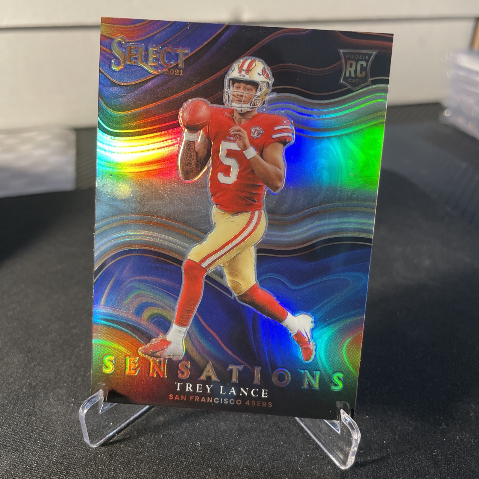 Trey Lance 2021 Panini Select Sensations Silver Prizm Rookie RC SEN-12 49ers