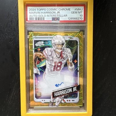 2024 Topps Cosmic Chrome Marvin Harrison Jr. RC Auto Gold Interstellar /50