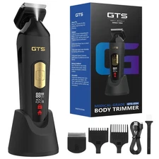 Electric Body Hair Trimmer for Men - Multi-Angle Ceramic Blade with LED Scree...