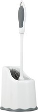 Toilet Bowl Brush and Holder with Under Rim Cleaner for Bathroom, Toilet Brush