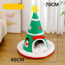 Christmas Tree Cat Bed Xmas Cave Beds for Pets Xmas Dog Cave for Small Cats